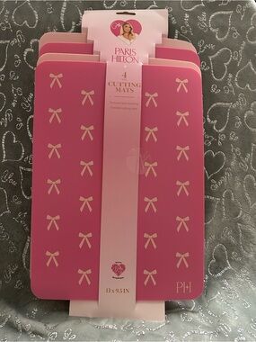 NWT Paris Hilton 13X9.5”  Pink Bow Cutting Mats - Set of 4